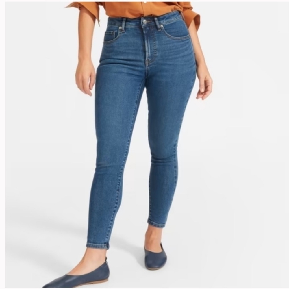 Everlane The Curvy High Rise Skinny Jean Crop in Blue Sz 27